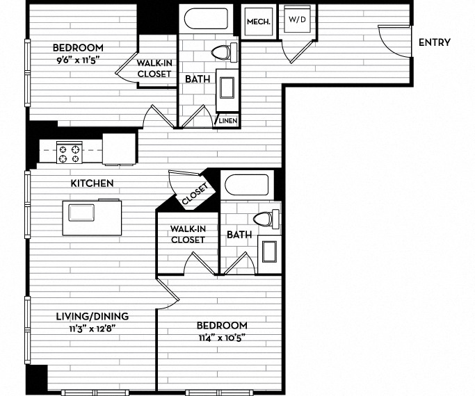 The Camille Apartments - Bethesda, MD - 22F2A Floor Plan