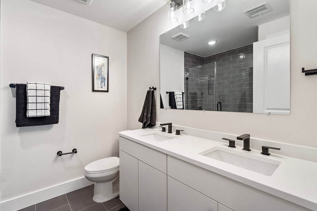 a bathroom with a sink and a toilet and a mirror