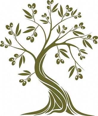 an illustration of a tree with olives on it