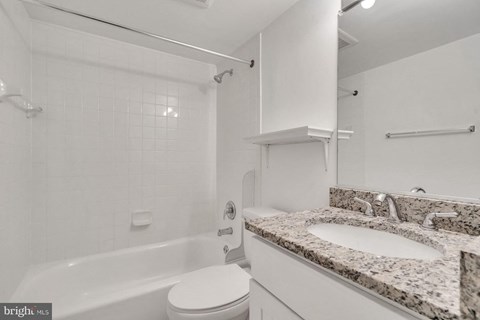 a bathroom with a sink and a toilet and a bath tub