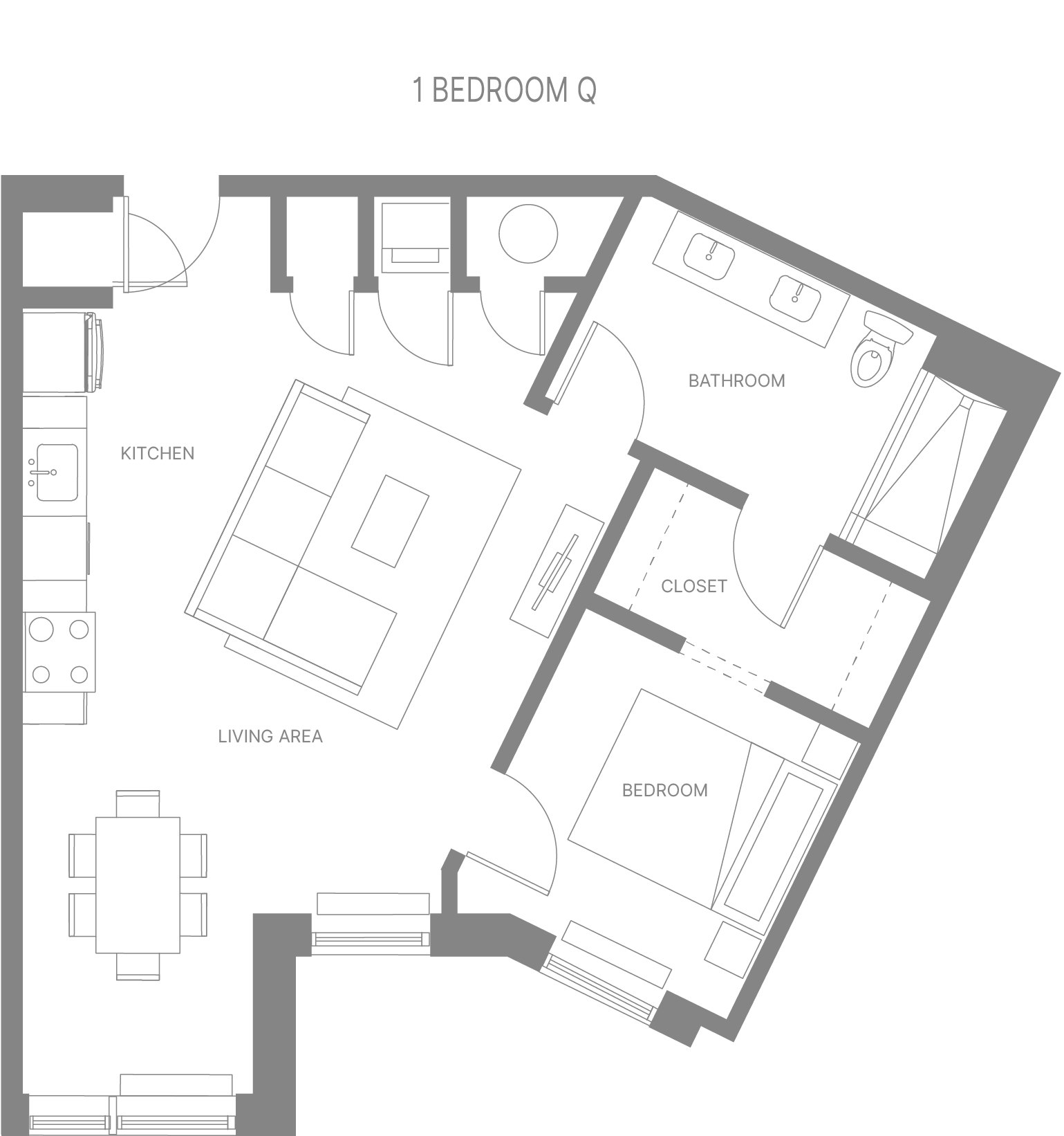 One BR Q Floorplan