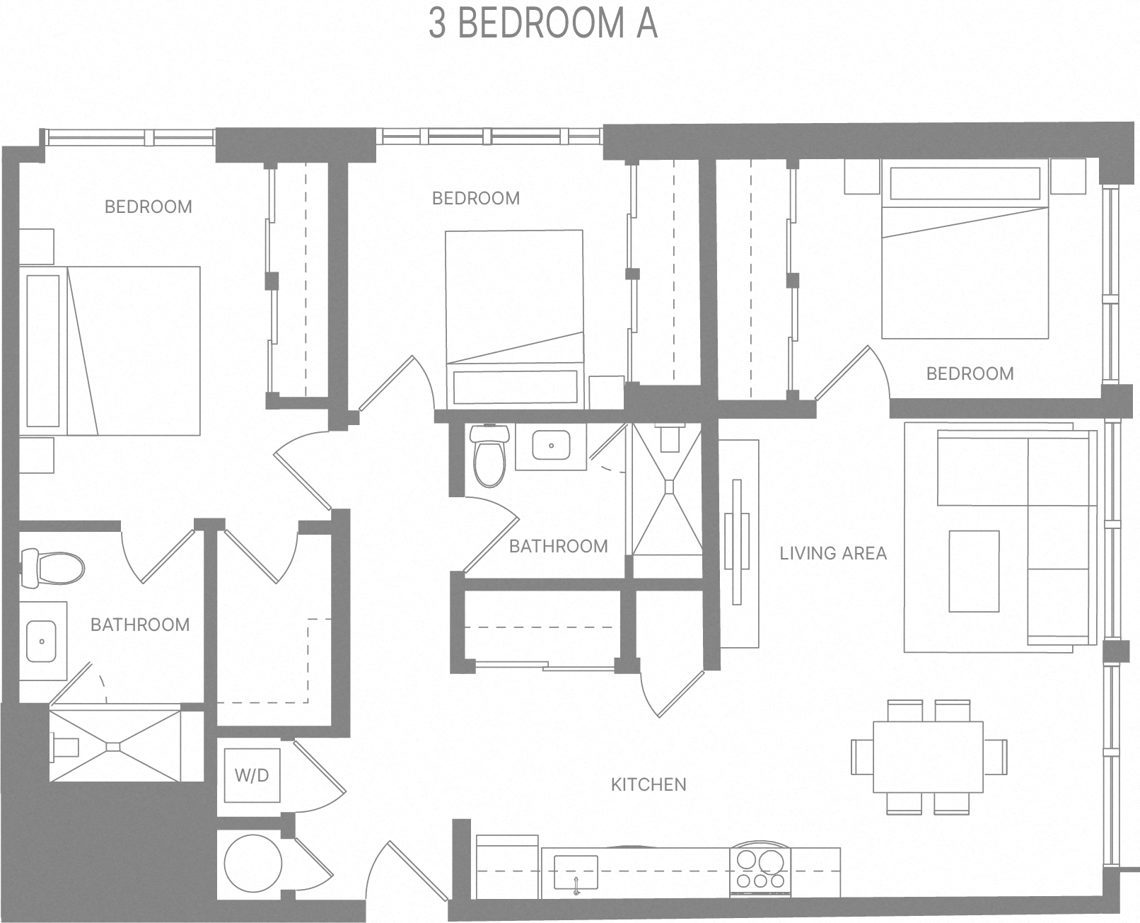 3BR A Floorplan