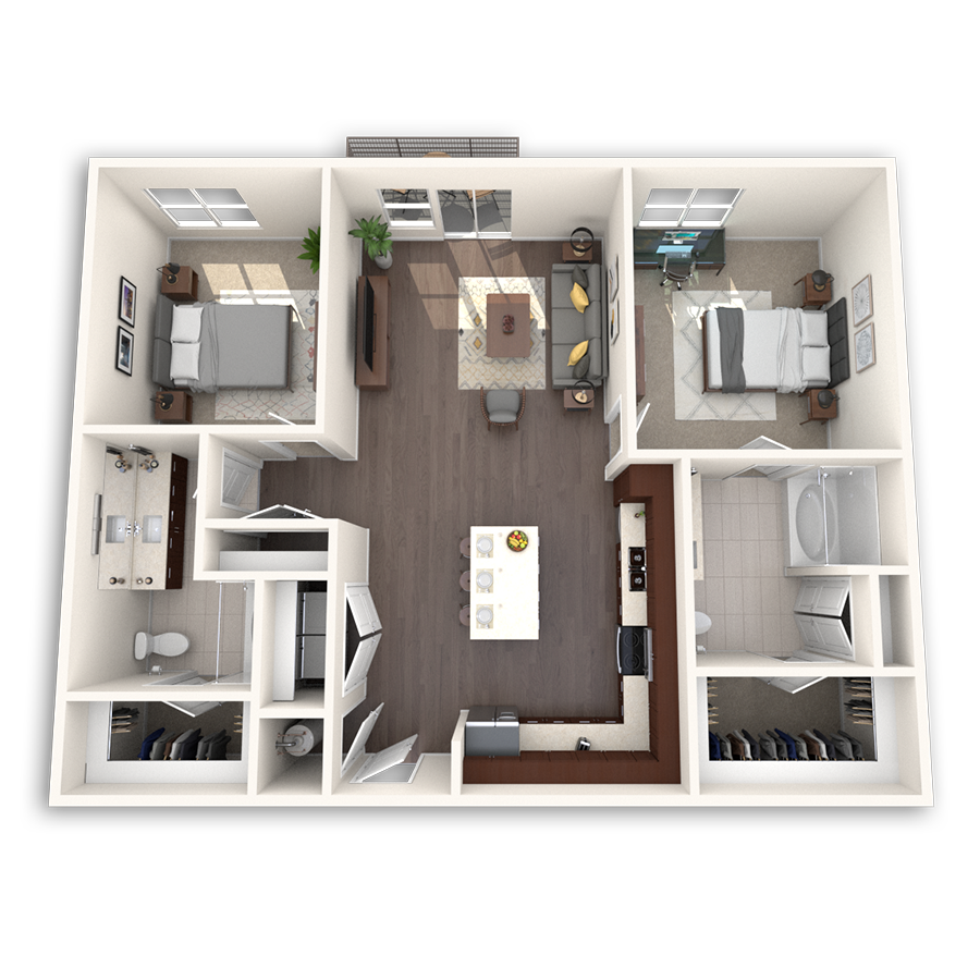 3D floor plan image of the B3 unit.
