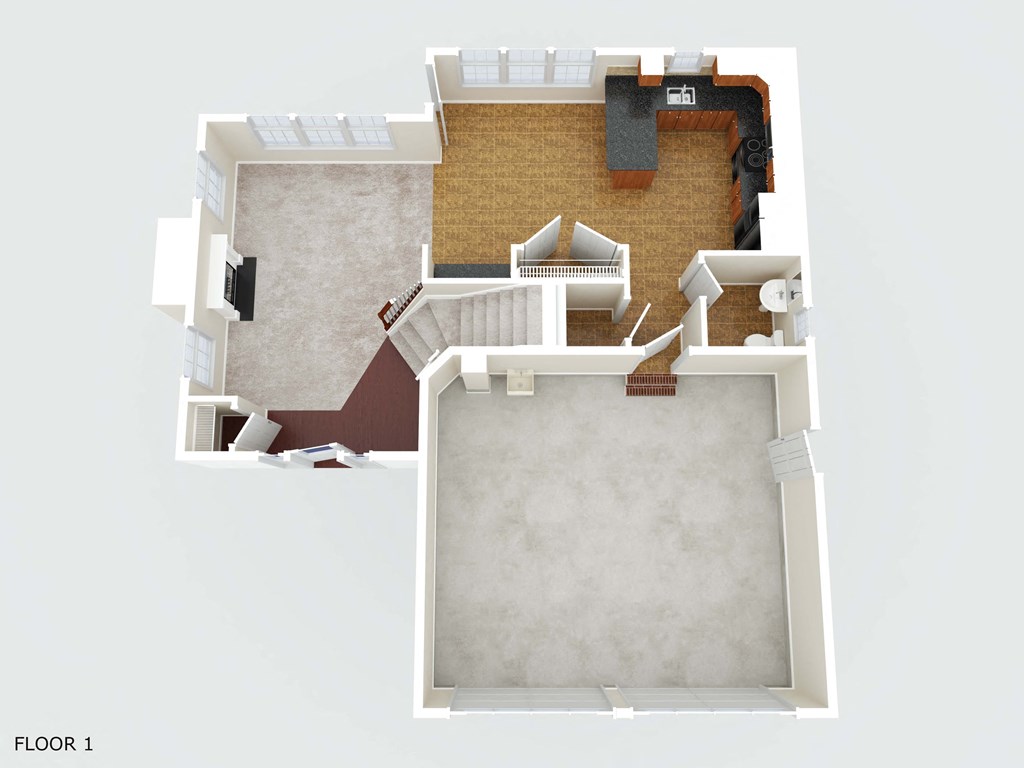 an overhead view of a floor plan of a house