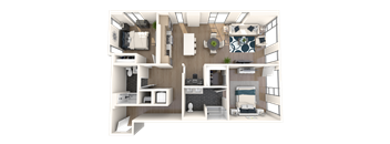 2 Bedroom with Den (A)