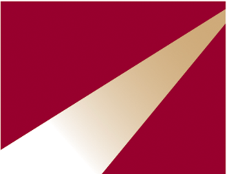 a red and white stripe with a gold diagonal line