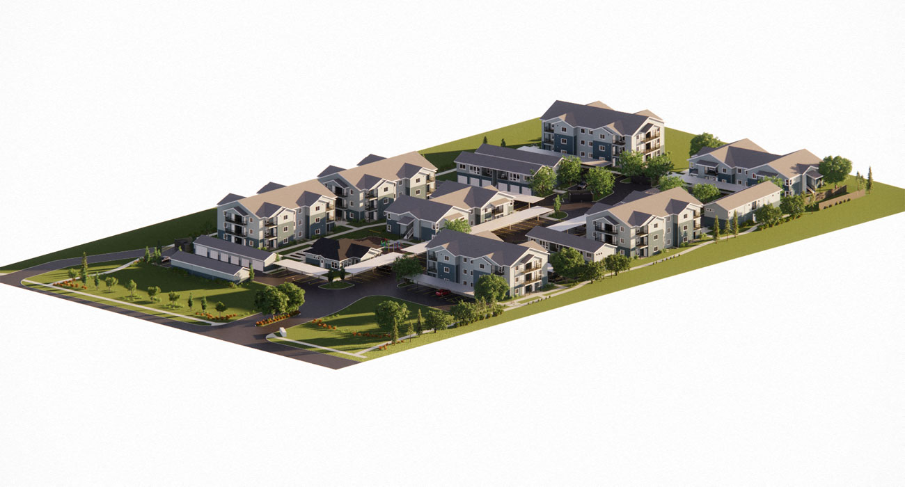 an aerial view of houses in a suburb