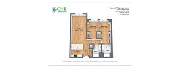 a floor plan of a home with a bedroom and a living room