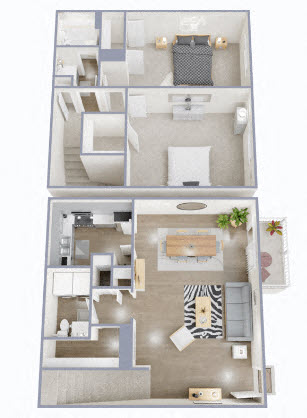 2 Bedroom, 1.5 Bath Townhome