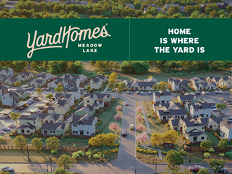 an aerial view of a suburban neighbourhood with a yard home is where the yard is