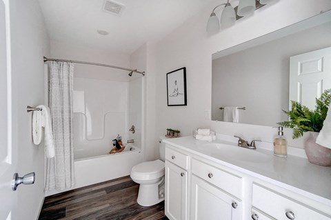 a white bathroom with a shower and a toilet and a sink