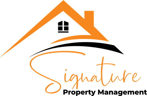 the logo for statewide property management with a house and a cross