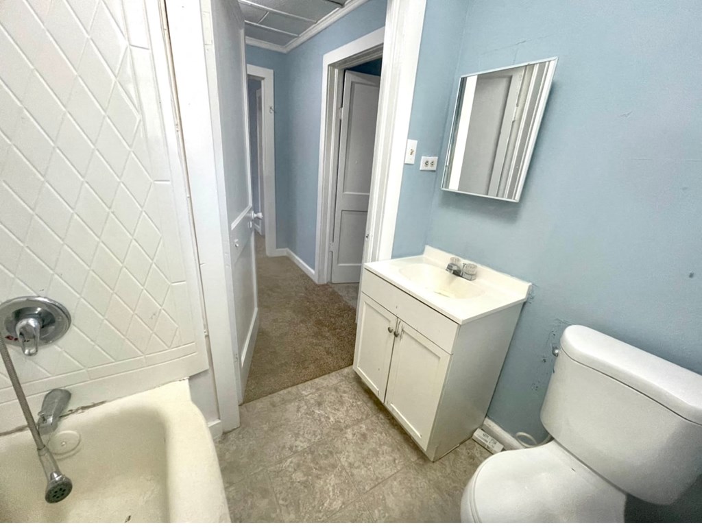 a bathroom with a toilet and a sink