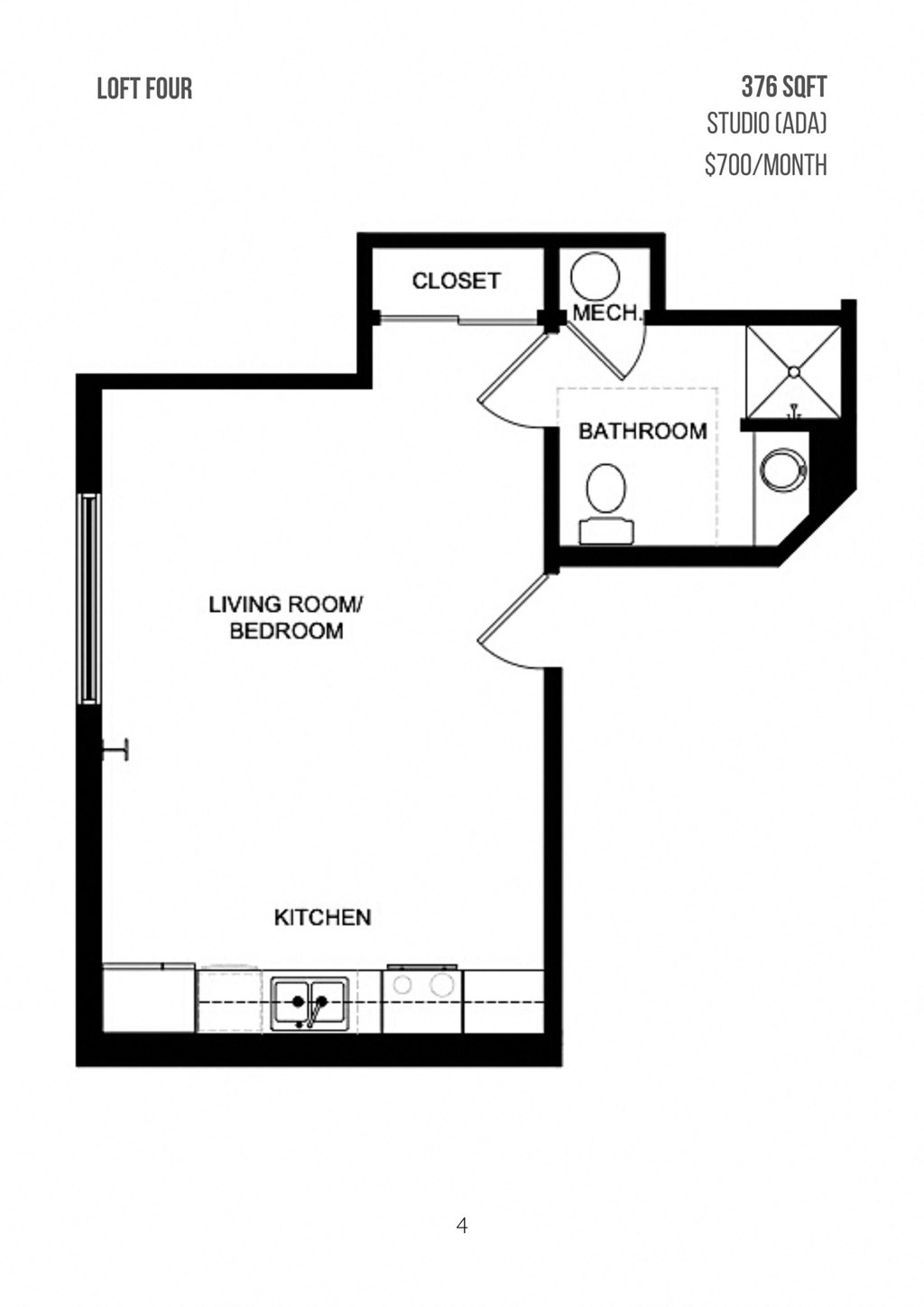 a floor plan of a house with a bedroom and a living room