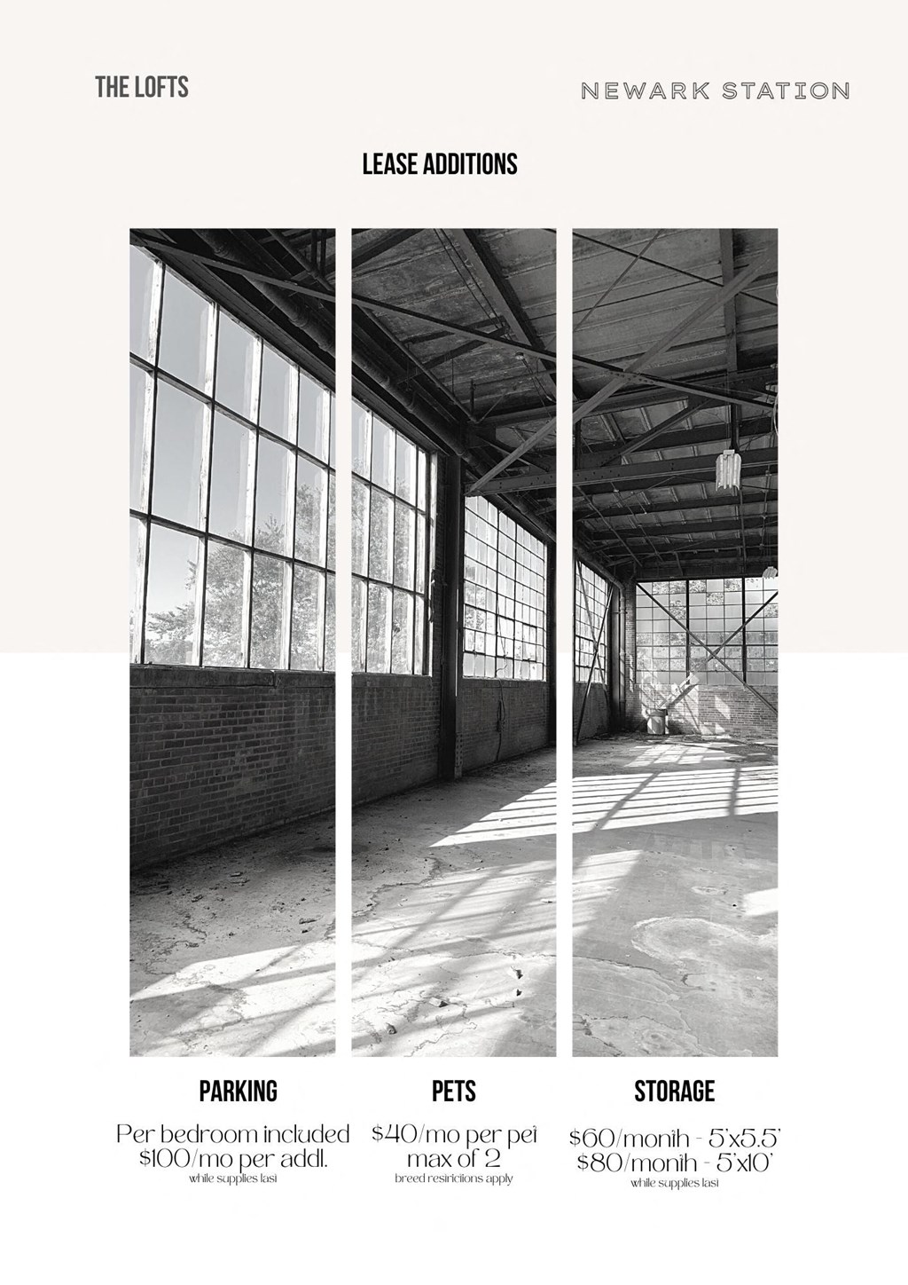 a black and white photo of an empty room with three different views of the floor