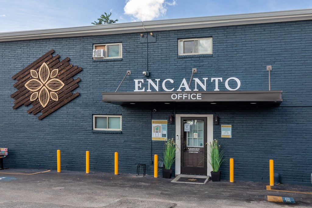 the facade or entrance office building