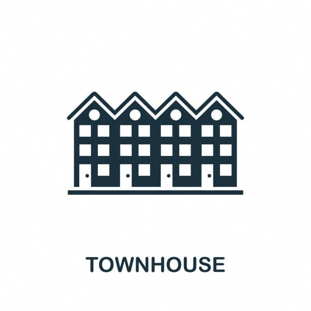 a townhouse icon vector isolated on white background illustration