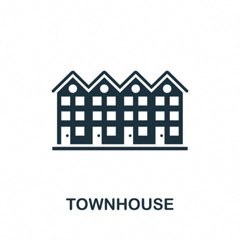 a townhouse icon vector isolated on white background illustration