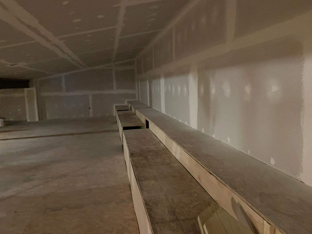 the second floor of the building is under construction