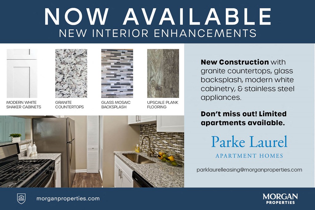 a new kitchen with granite counter tops and stainless steel appliances