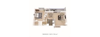 One Bedroom - 720 sqft