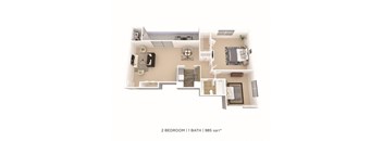Two Bedroom - 985 sqft
