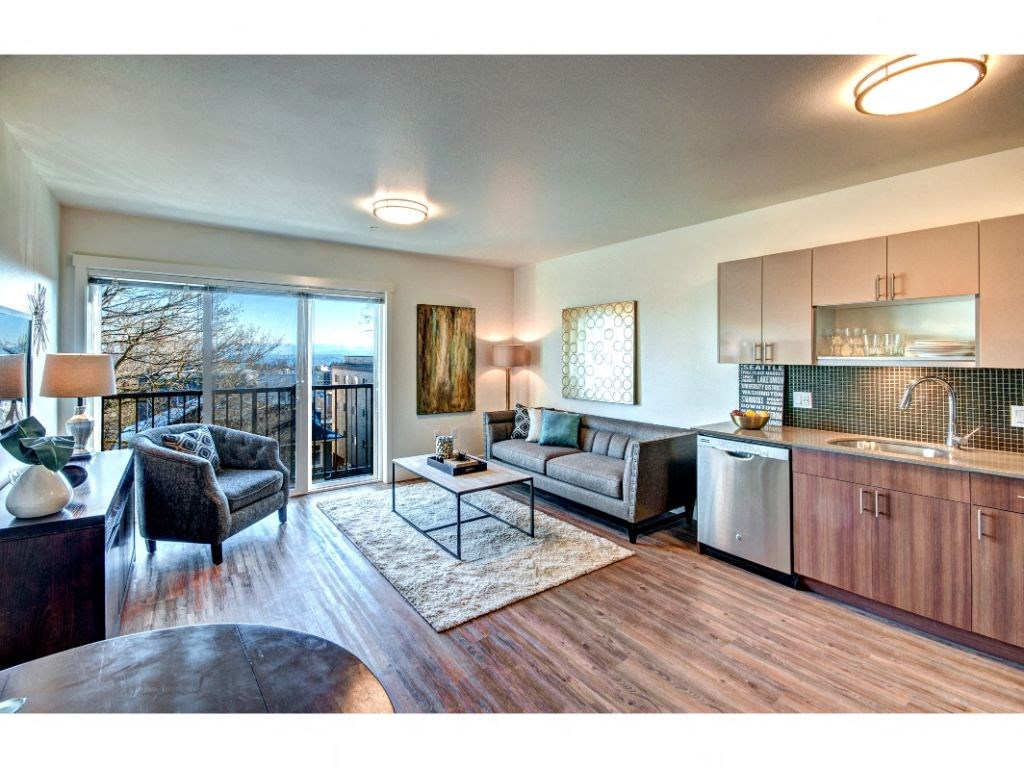 Kitchen And Living Area at Ruth Court Apartments, Seattle, WA, 98112