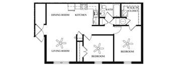 2x1 (+$50/mo water,trash,sewage)