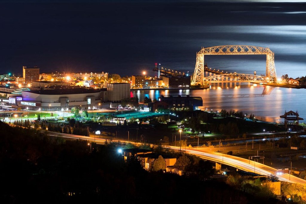 Night View Of City at Vue at Bluestone, Duluth, MN
