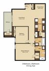 2 Bedroom 2 Bathroom Apartment