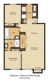 2 Bedroom 2 Bathroom Apartment with Garage