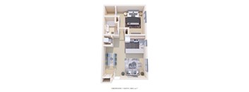 One Bedroom - 633 sqft