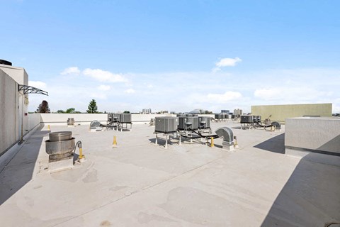 the roof of the building has been cleaned and is ready for utilities to be installed