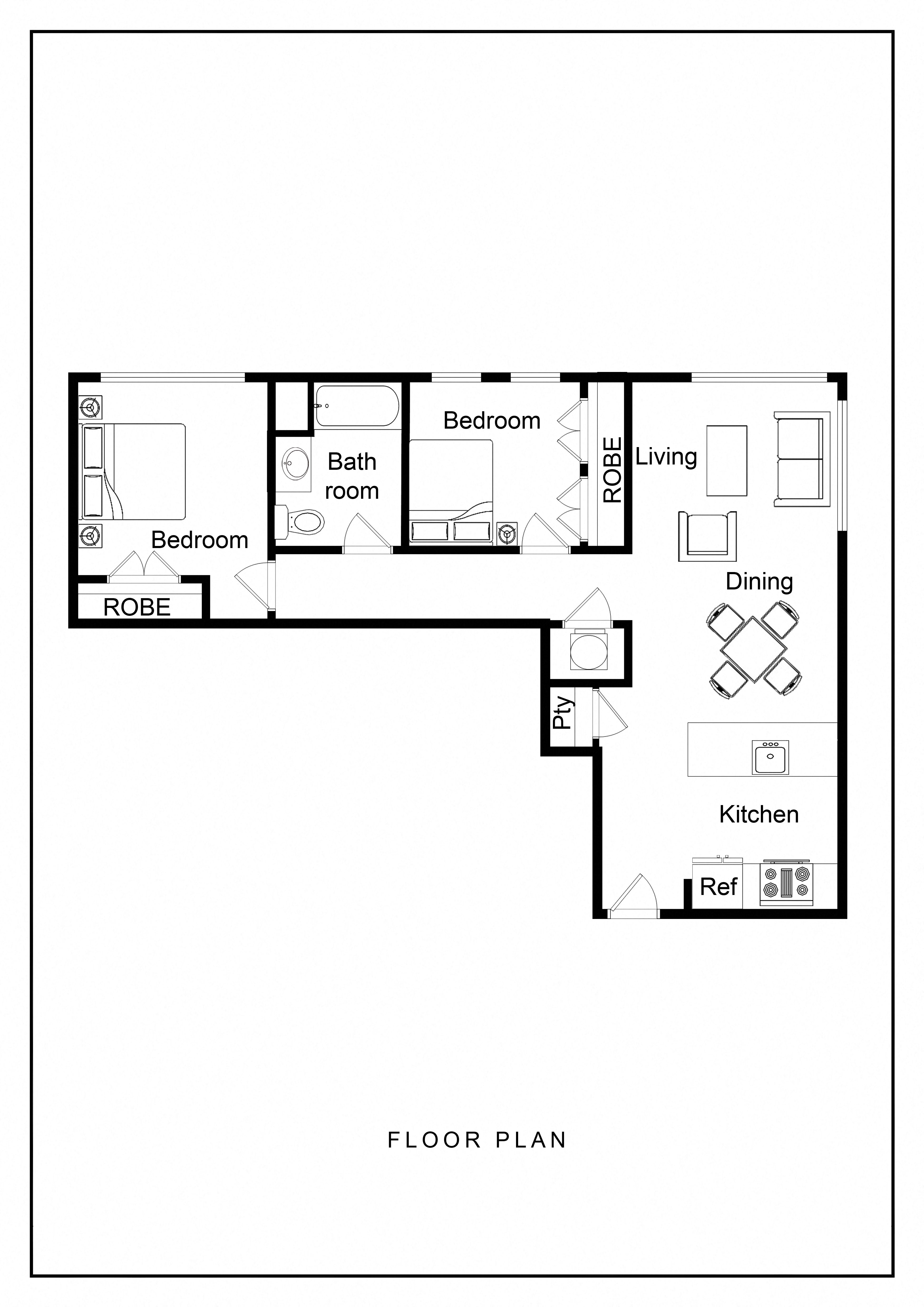 2 Bed 1 Bath
