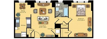 Historic Wing Floor Plan 1 Bedroom