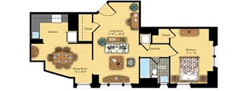 Historic Wing Floor Plan 1 Bedroom