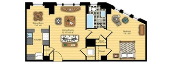 Historic Wing Floor Plan 1 Bedroom
