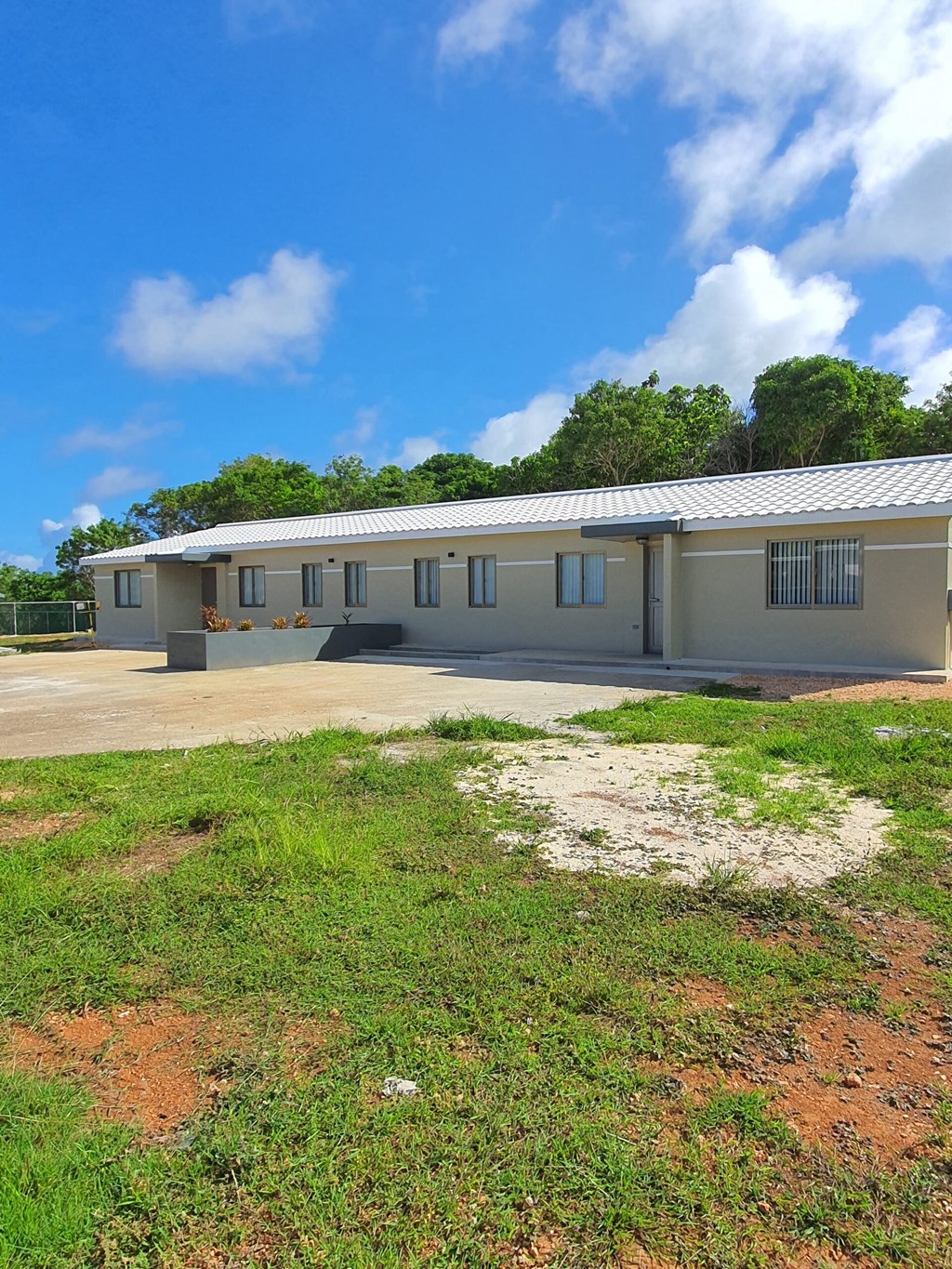 the front of the house is ready for tenants to move in