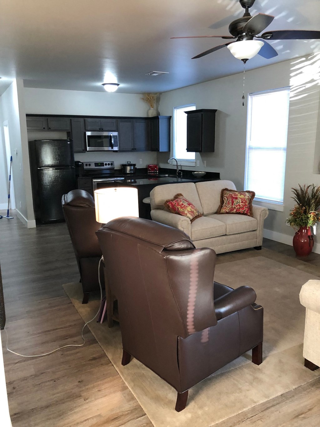 a view of the living room from the kitchen
