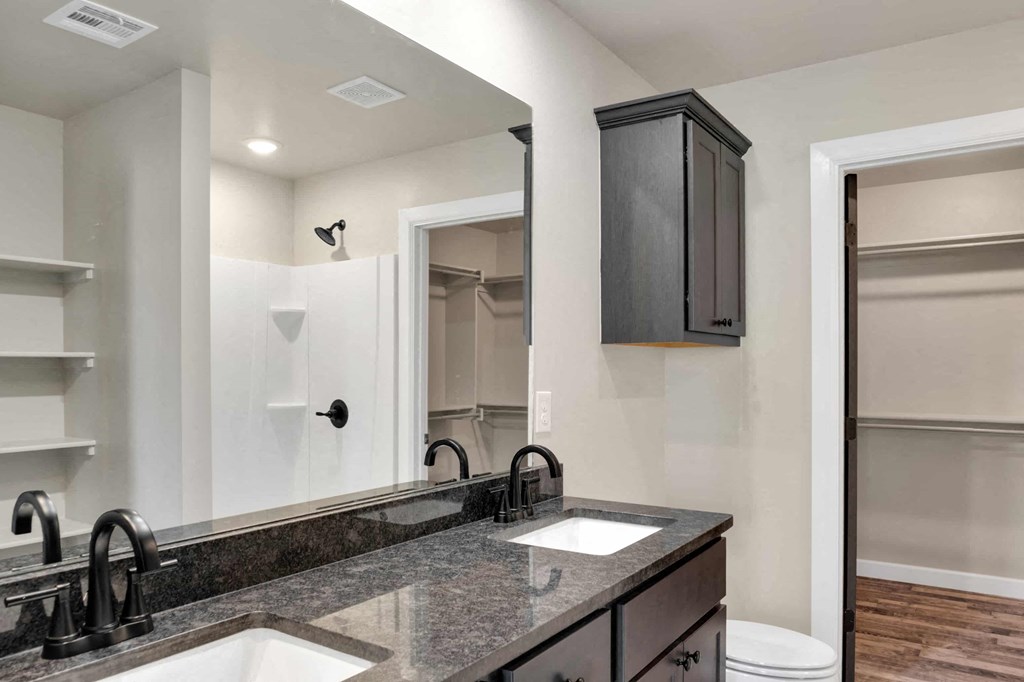a bathroom with a sink and a toilet and a mirror