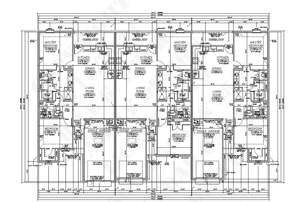 a floor plan of a house with many rooms and windows