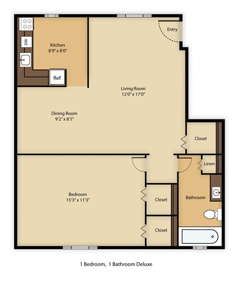 1 bed 1 bath at Rivercrest Apartments, Piscataway , NJ