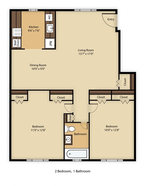2 bed 1 bath at Rivercrest Apartments, Piscataway  08854