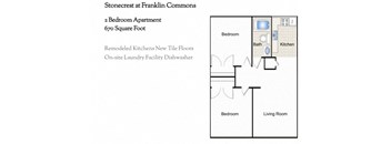 2 Bedrooms, 1 Bathroom