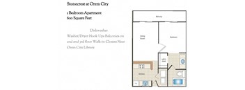 1 Bedroom, 1 Bathroom