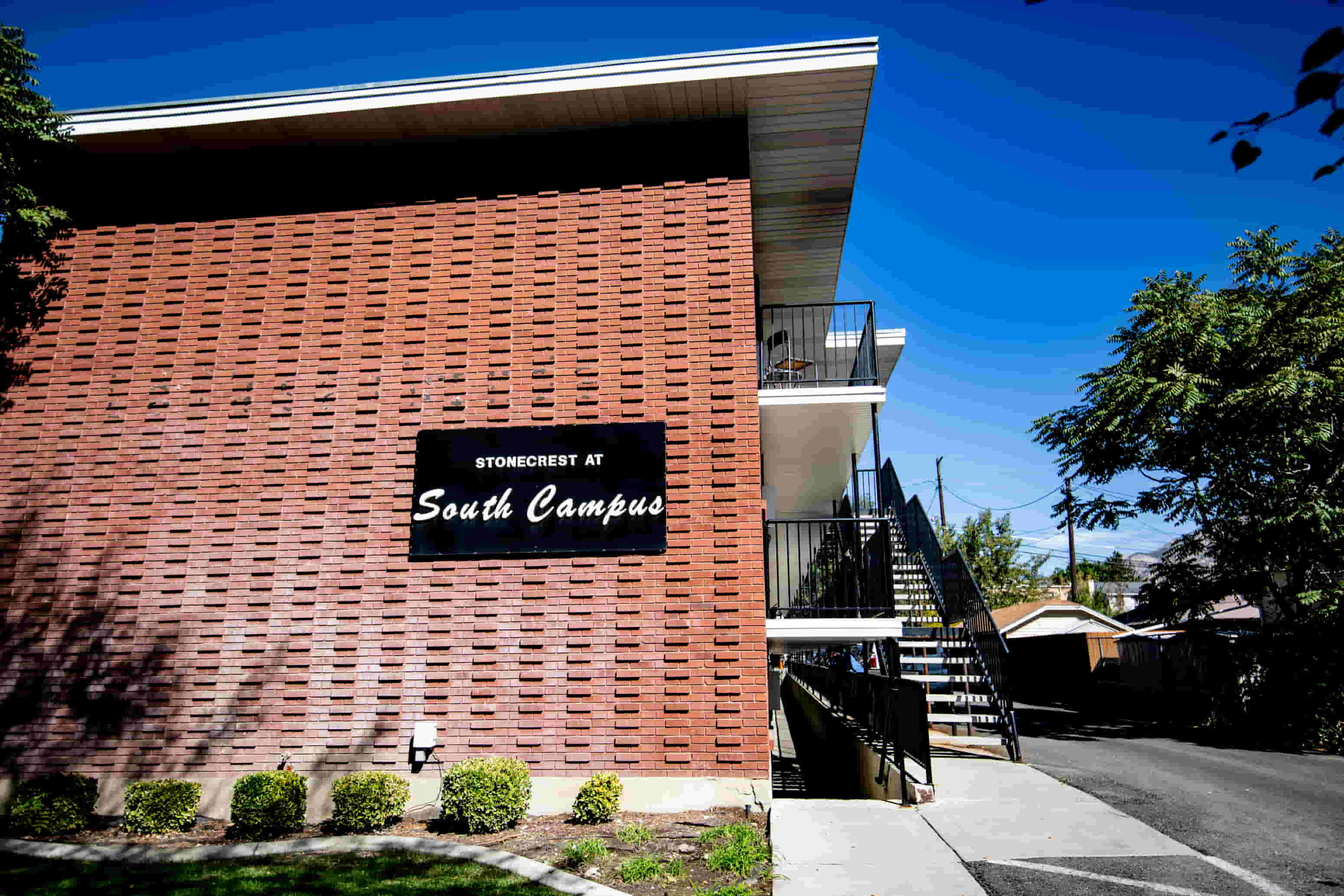 a building with a sign on the side of it