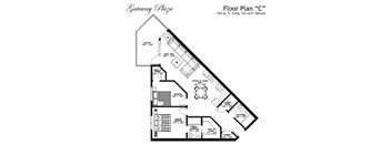 Floor Plan C - 2 Bedrooms, 2 Bathrooms
