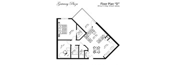 Floor Plan D - 1 Bed + Den, 1 Bathroom