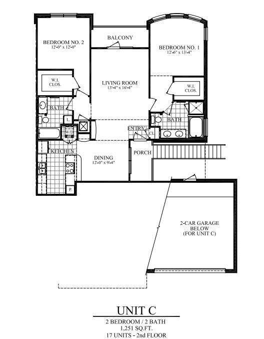 2 Bdm/2 Bth/2 Gar/2nd Flr