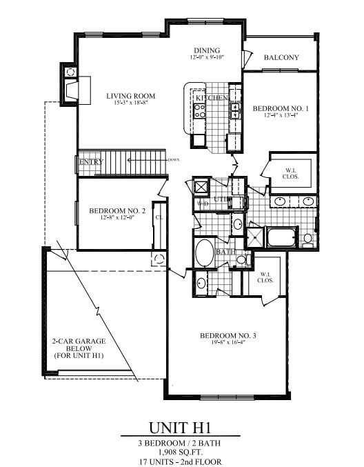 3 Bdm/2 Bth/2 Gar/2nd Flr